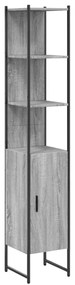 szürke sonoma színű szerelt fa fürdőszobaszekrény 33x33x185,5cm