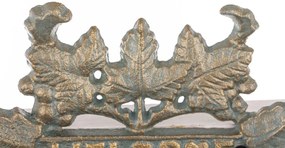 Öntöttvas patinás arany-kék kacskaringós borostyán leveles felületre szerelhető welcome tábla 17,5x19x2cm