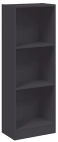 3 szintes szürke szerelt fa könyvszekrény 40 x 24 x 109 cm