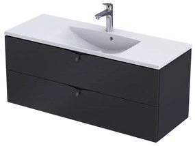 Oristo Siena szekrény 119.6x45.5x50 cm Függesztett, mosdó alatti fekete OR45-SD2S-120-8