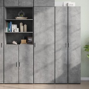 betonszürke szerelt fa magasszekrény 50x42,5x185 cm