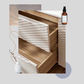 Bútorszett 120cm-es asztallappal és Trust pultra szerelhető mosdóval