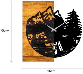 Fali óra 56x58 cm, 1xAA, fa/fém kivitel