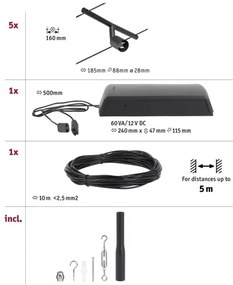 Paulmann 94446 - 5x GU5,3/10W SALT spotlámpa, 230V, fekete