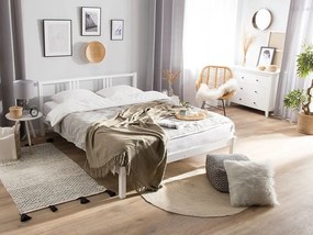 Franciaágy 180 cm VALLES (ágyráccsal) (fehér). 1007550