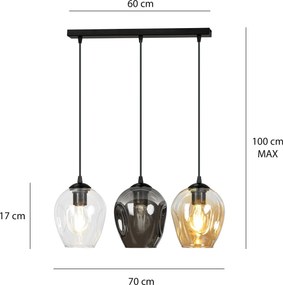 Emibig modern függeszték istar fekete emi678/3
