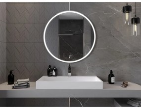 Mexen Gobi, LED kör alakú fürdoszobai tükör háttérvilágítással 90 cm, 6000K, páramentes, 9801-090-090-611-00