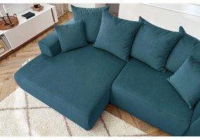 Kék bársony sarokkanapé Enjoy – Bobochic Paris