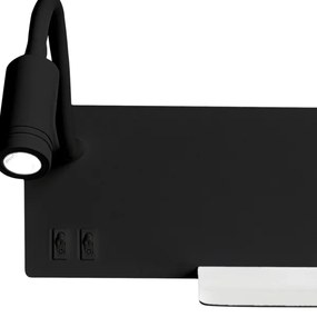 LED Fali lámpa SHELF 1xLED/4W+1xLED/5W+1xLED/2W/230V fekete