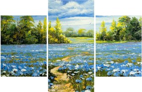 Kép - ösvény a mezőn, olajfestmény (90x60 cm)