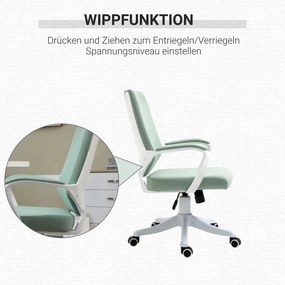 Vinsetto irodai szék, hintafunkcióval, vastagon párnázott, ergonomikus, zöld