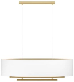 Eglo 390182 - Csillár zsinóron PINETARA 4xE27/40W/230V fehér/arany