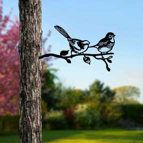 Bird fém kerti dísztárgy, fekete, 50×26 cm