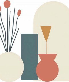 Poszter 56,6x86,4cm Krém vázák