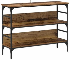 Konzolasztal polcokkal Régi fa 100 x 32 x 75 cm Faanyag