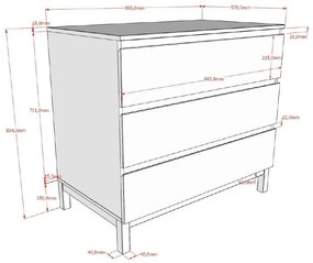 Fehér gyerek komód 99x89x57 cm Eva – Vipack