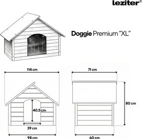 Doggie Premium hőszigetelt kutyaház "XL" 114x70x81 cm