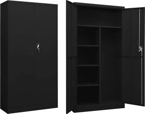 vidaXL fekete acél zárható szekrény 90 x 40 x 180 cm