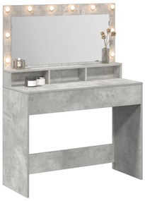 LED-es sminkasztal Beton Szürke 100x41x135 cm