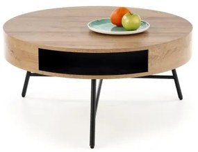 Kávésasztal CAMILA 41x80 cm arany tölgy/fekete