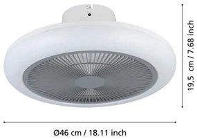 Eglo 35138 - LED Dimmelhető mennyezeti ventilátor KOSTRENA LED/25,5W/230V szürke + távirányító