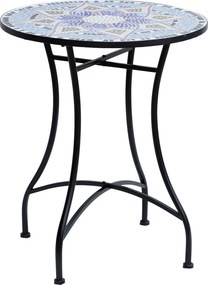 Outsunny Kerti Asztal Ø60 x H71cm, Időjárásálló Kerti Asztal Fémből | Aosom