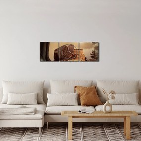 Kép - Halászati csendélet (órával) (90x30 cm)