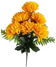Mesterséges csokor krizantém, sötétsárga, magasság58 cm