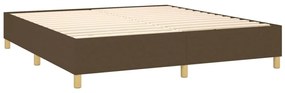 barna szövet rugós és LED-es ágy matraccal 160x200 cm