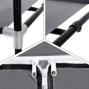 Szövet gardrób, összecsukható szekrény, szürke