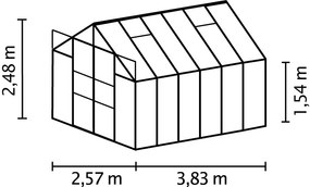 üvegház VITAVIA URANUS 9900 tiszta üveg 3 mm zöld színű LG1042
