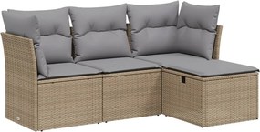 vidaXL 4 részes vegyes bézs polyrattan kerti ülőgarnitúra párnákkal