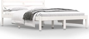 vidaXL fehér tömör fenyőfa ágykeret 135 x 190 cm (Double)