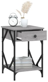 2 db szürke sonoma színű szerelt fa éjjeliszekrény 40x42x60 cm