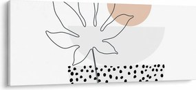Kép - Vonal művészet virágok N⁰3 (120x50 cm)