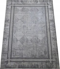 Szőnyeg 160x220 Klasszikus Nappaliba Szürke Kétszintes Geometrikus