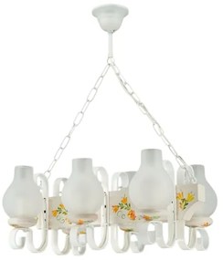 Brilagi - QUEEN láncos csillár 6xE14/40W/230V bükk/krém