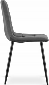 AKCIÓ Sötétszürke bársonyszék KARA fekete lábakkal II. osztály