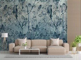 Gario Fotótapéta Madarak és pillangók a falon Anyag: Vlies, Méret: 250 x 175 cm