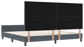 Sötétszürke Bársony Ágykeret 200x200 cm