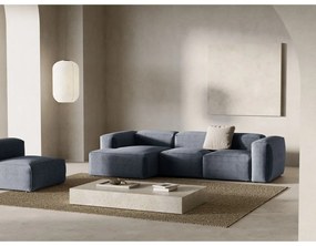 Szürkéskék kordbársony sarokkanapé (bal oldali-heverő résszel) Bergano – Cosmopolitan Design