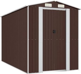 vidaXL sötétbarna horganyzott acél kerti fészer 192 x 357 x 223 cm