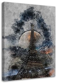 Gario Vászonkép Eiffel-torony ködben - Pau Fernandez Méret: 40 x 60 cm