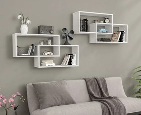 1db fali polc 104x22x45cm fehér fekete GR-01