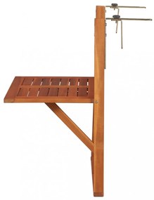 tömör akácfa felakasztható erkély asztal 64,5 x 44 x 80 cm