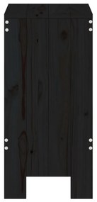 2 db fekete tömör fenyőfa bárszék 40x36x75 cm