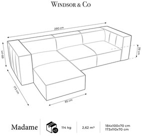 Világosbarna bőr sarokkanapé (bal oldali) Madame – Windsor &amp; Co Sofas