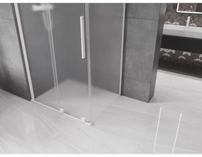 Mexen Velar, zuhanykabin tolóajtóval 120 x 75 cm, 8 mm-es matt üveg, fehér matt, 871-120-075-31-20
