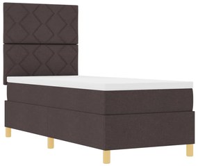 Box Spring Ágy Matrac &amp; LED Sötétbarna 80x200 cm Szövet