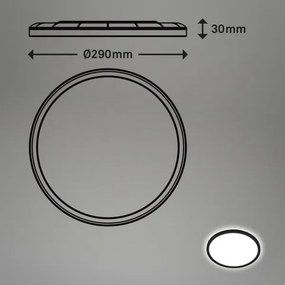 Briloner - MOVE LED fürdőszobai mennyezeti lámpa mozgásérzékelővel, 18W/230V, IP44, Ø 29 cm, fehér